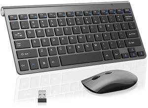 2.4G Wireless Keyboard and Mouse Compact Keyboard Mini Portable Silent Mouse, Suitable for Laptops Mac PC,  Travel Keyboard and Mouse
