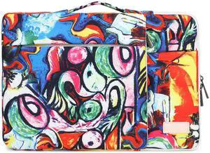 SANFAN 360° Protective Laptop Sleeve Case Bag with 3 Pockets,Handle,Luggage Strap for MacBook Pro 14 inch and 14 inch-14.4 inch Screen Laptop (Graffiti)