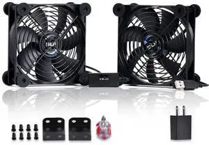 SCCCF USB Dual 120mm Control Fan, 5V Portable Cooling Fan for Flat-Screen TV Receiver Router DVR PlayStation Xbox Computer Cabinet Cooler
