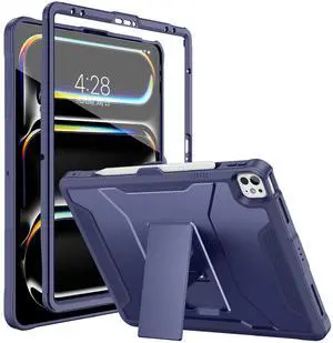 Soke Case for iPad Air 13 Inch M3/M2 (2025/2024),iPad Pro 13 Inch M4,iPad Pro 12.9(2022 2021 2020,6th/5th/4th Gen), Rugged Shockproof Protective Cover with Built-in Kickstand - Dark Blue