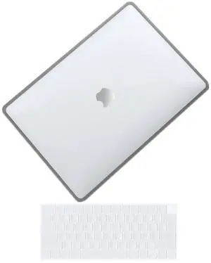 Se7enline MacBook Air 13.6" M4 A3240 Case 2025, Frosted Gray Protective Shell & TPU Keyboard Cover - Scratch-Resistant Matte Finish