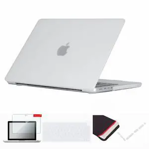 Se7enline Compatible with 2021-2024 MacBook Pro 14 inch Case Cover for Model A2442 A2779 A2918 A2992 A3112 A3401 M4 M3 M2 M1&Sleeve &Keyboard Cover &Screen Protector &Dust Plug,Transparent