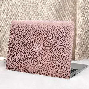 Seorsok Compatible with MacBook Pro 13 Inch Case M2 2023,2022,2021-2016 A2338 M1 A2251 A2289 A2159 A1989 A1708 A1706,Glossy Leather Plastic Hard Shell Case with Keyboard Cover,Fleece Gold&Pink