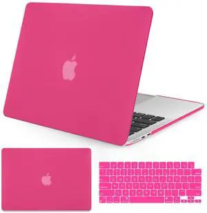 Seorsok Compatible with MacBook Air 15 inch Case 2023 2024 Release A2941 M2&M3 A3114 Touch ID,Ultra Thin Laptop Plastic Hard Shell Case&Keyboard Skin,Hot Pink