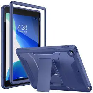 Soke Case for iPad 9th/8th/7th Generation 10.2-Inch (2021/2020/2019 Release), Shockproof Rugged Protective Cover with Built-in Kickstand for Apple iPad 10.2 Inch - Navy Blue
