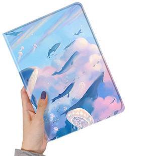 Floral Case for iPad Air 13" M3/M2, iPad Pro 12.9 inch 6th/5th/4th/3rd Generation Flower Pattern Cute Slim Leather Folio Case with Pencil Holder Auto Sleep/Wake (Color T)