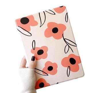Floral Case for iPad Air 13 inch M3/M2, iPad Pro 12.9 inch 6th/5th/4th/3rd Generation Flower Pattern Cute Slim Leather Folio Case with Pencil Holder Auto Sleep/Wake (Color J)