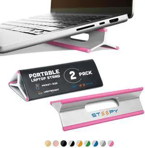 Steepy Portable Laptop Stand for Desk  Adjustable Height, & Portable Laptop Holder  Ergonomic Computer Stand for Cooling & Comfort  Slip-Proof, Sturdy Design  Universal Fit for 13-17 Inch Devices