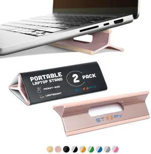 Steepy Portable Laptop Stand for Desk  Adjustable Height, & Portable Laptop Holder  Ergonomic Computer Stand for Cooling & Comfort  Slip-Proof, Sturdy Design  Universal Fit for 13-17 Inch Devices