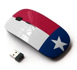 STPlus Texas, The Lone Star State Flag USA United States of America 2.4 GHz Wireless Mouse with Ergonomic Design and Nano Receiver