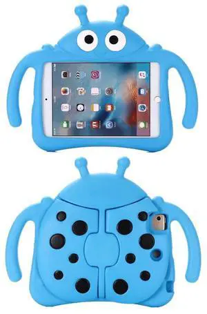 Tading Kids Case for Apple iPad Mini 5/4/3/2/1 7.9 inch Only, Kids Proof Lightweight EVA Foam Stand Cover for iPad Mini, Mini 5 (2019), Mini 4, iPad Mini 3rd Generation, Mini 2 Tablet - Ladybug, Blue