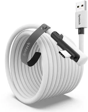 Syntech Link Cable 20 FT Compatible with Oculus/Meta Quest 3/Meta Quest2/Pro/Pico 4/Ultra Accessories and PC/SteamVR, High Speed PC Data Transfer, USB 3.0 to USB C Cable for VR Headset
