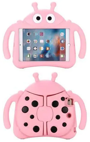 Tading Kids Case for Apple iPad Mini 5/4/3/2/1 7.9 inch Only, Kids Proof Lightweight EVA Foam Stand Cover for iPad Mini, Mini 5 (2019), Mini 4, iPad Mini 3rd Generation, Mini 2 Tablet - Ladybug, Pink