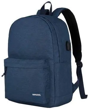 SUPACOOL Casual Laptop Backpack for Men and Women, Backpack for College, USB Charging Port, Lightweight Pack Back(Navy blue)