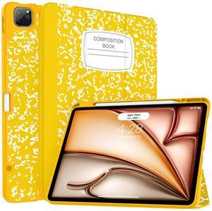 Soke for iPad Air 13 Inch Case (M3/M2) 2025/2024, iPad Pro 12.9 Case 6/5th Generation with Pencil Holder(2021 2022 Release)-[Apple Pencil Charging + Auto Wake/Sleep], Book Lemon