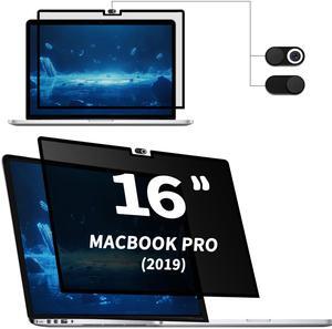 Privacy Screen for Macbook Pro 16 inch (2019-2023,M1,M2) Nano-frame Adhesive Screen Protect, Privacy Security Filter Adjustable Camera Cover, Film Matte Anti Glare Blue Light