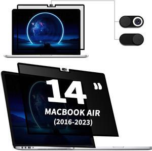 Privacy Screen for Macbook Pro 14 inch (2016-2023,M1,M2) Nano-frame Adhesive Screen Protect, Privacy Security Filter Adjustable Camera Cover, Film Matte Anti Glare Blue Light