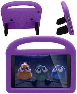 Kids Case for Amazon Fire HD 8" Tablet 6th/7th/8th Generation (2016/2017/2018), Techcircle Child Proof EVA Foam Shockproof Handle Stand Carrying Case Cover, Purple