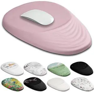 Armanza Ergonomic Mouse Pad Wrist Rest, Pink Mouse Pads with Wrist Support, Memory Foam Massage Design & Non-Slip PU Base MousePads for Pain Relief, Desk, Office, Home, Women