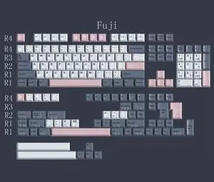 163 Keys Fuji Keycaps Cherry Doubleshot Keycaps Set Fit for ISO ANSI 95% 75% 65% 60% Mechanical Keyboard Cherry Mx Switches