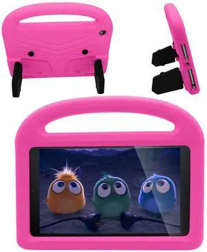 Kids Case for Amazon Fire HD 8" Tablet 6th/7th/8th Generation (2016/2017/2018), Techcircle Child Proof EVA Foam Shockproof Handle Stand Carrying Case Cover, Pink