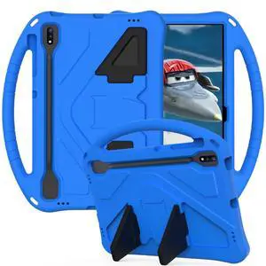 Kids Case for Samsung Galaxy Tab S10+/S9+/S8+/S7 FE/S7+/S9 FE+ 12.4", Techcircle Light Weight Shock Proof EVA Foam Handle Rugged Stand Protective Case for Galaxy Tab S9 FE Plus/S10 Plus 2024, Blue