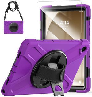 TSQQST Samsung A9 Plus Tablet Case 11 Inch 2023 for Kids with Screen Protector+Stand+Hand Shoulder Strap | Silicone Defender Case for Samsung Galaxy Tab A9+ Plus SM-X210/X216/X218-Purple