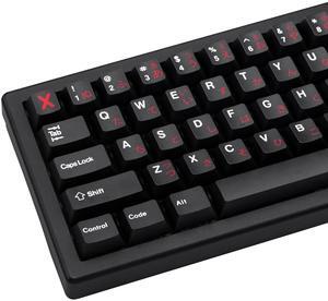 TIMSEKER 129 Keys Novelty Red and Black Japanese Keycap, PBT Cherry Profile Keycap Set, Keyboard Cap for 61/87/96/98/104/108 ANSI Layout Mechanical Gaming Keyboard