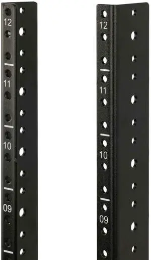 Tecmojo 12U Vertical Server Rack Rail Pair Kit DIY Rack Rails Kit, 12-24 Screws Included to Mount Equipment, Black