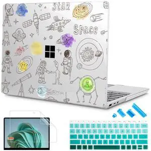 Tuiklol Case for 15 Inch Microsoft Surface Laptop 5/4/3 2022-2020, Model 1979/1953/1872/1873 Hard Shell Cover, Keyboard Cover+Screen Protector+Dust Plugs,Astronaut