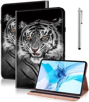 TUOLISG Case for 7" Kindle Paperwhite 12th Generation 2025/2024 & Kindle Colorsoft Signature Edition, Multi-Angle Viewing PU Leather Case with Card Slot for Kindle Paperwhite 2025 - Black Tiger