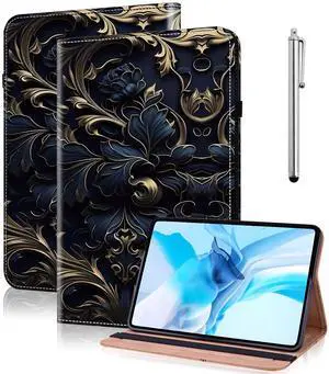 TUOLISG Case for 7" Kindle Paperwhite 12th Generation 2025/2024 & Kindle Colorsoft Signature Edition, Multi-Angle Viewing PU Leather Case with Card Slot for Kindle Paperwhite 2025 - Blue Flower