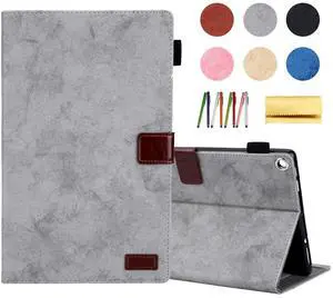 Smart Case for Fire HD 8 (8th/7th/6th Generation-Old Model), Techcircle Soft PU Leather Magnetic Flip [Auto Wake Sleep] Wallet Cover for Kindle Fire HD 8-inch Tablet (2018/2017/2016 Release), Gray