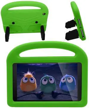 Kids Case for Amazon Fire HD 8" Tablet 6th/7th/8th Generation (2016/2017/2018), Techcircle Child Proof EVA Foam Shockproof Handle Stand Carrying Case Cover, Green