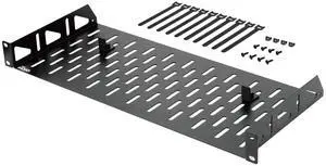 Tecmojo 1U Rack Shelf,19 inch Rack Shelf 8 inch Depth,Rack Mount Shelf with Anti-Slip Stops,Server Rack Shelf and Network Shelf for 19 in Equipments, 55lbs Capacity of Vented 1U Shelf,Black,No Lip