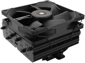 Thermalrlght SI-100 Black CPU Air Cooler, 6x6mm Heat Pipes, TL-E12B PWM Quiet Fan CPU Cooler with S-FDB V2.0 Bearing, AGHP 3.0 Technology, for AMD AM4 AM5/Intel 1150/1151/1200/1700/2066, PC Cooler