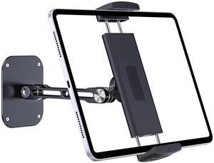 Lucrave Tablet Wall Mount Holder, Aluminium Foldable Wall Mount for IPad with 360deg Adjustable Rotating Base for iPad Pro Air Mini, Galaxy Tab, All 4.7-13" Phones and Tablets