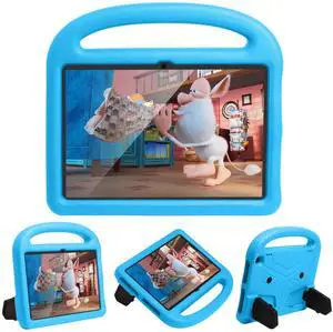 UUcovers for All-New Kindle Fire HD 8 Tablet (10th Generation, 2020 Release) and Fire HD 8 Plus Case with Handle Kickstand Kids-Friendly Lightweight Soft EVA Foam Silicone Shockproof Shell, Blue