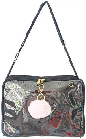 Tipiho Women Duffle Bag JK Handbag Pvc Canvas Shoulder Bag (black)