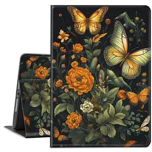 TSNJTBDL for Kindle Paperwhite Case 11th Generation 2021 and Signature Edition Case 6.8 inch Butterfly Flowers Pattern PU Leather Adjustable Stand Cover with Auto Wake/Sleep