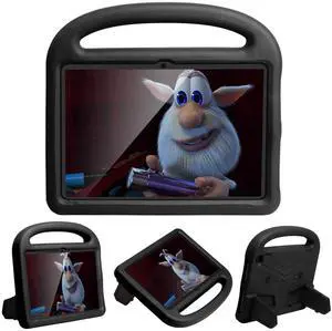 UUcovers for All-New Kindle Fire HD 8 Tablet (10th Generation, 2020 Release) and Fire HD 8 Plus Case with Handle Kickstand Kids-Friendly Lightweight Soft EVA Foam Silicone Shockproof Shell, Black