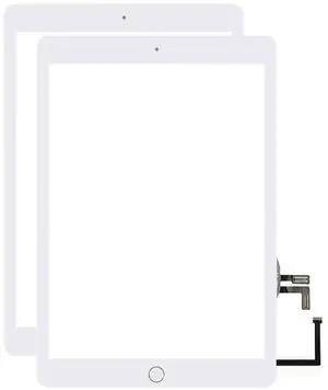 for iPad 5 5th Gen Screen Replacement A1822 A1823 2017 2 Pack Digitizer 9.7 Inch, for iPad 5th Generation Touch Glass with Home Button (White)