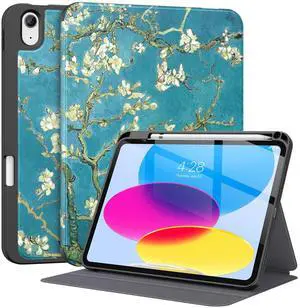 Supveco Case for iPad (A16) 11th Generation 11 inch (2025),iPad 10th Generation 10.9 inch (2022) with Pencil Holder-[Auto Wake/Sleep],Premium Folio Stand Case with Soft TPU Back Cover-Apricot