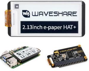 2.13inch E-Paper HAT+ for Raspberry Pi 5/ 4B/3B+/3B/2B/A+/Zero W/WH/Zero 2 W/Jetson Nano, E-Ink Display HAT+ Standard 250x122 Pixel SPI Interface with Pwnagotchi Tutorial Support Partial Refresh