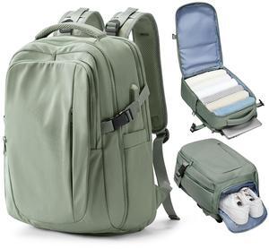 vivatote Sage Green Travel Backpack for Women Mens Backpack Carry On Flight Approved personal item bag, 14 Inch Anti Theft Laptop Backpack Waterproof for Weekender Traveling Hiking