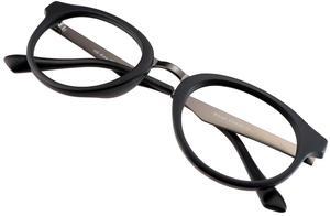 VisionGlobal Blue Light Blocking Glasses Women/Men Computer Reading Glasses Oval Frame(Black, 1.00 Magnification)