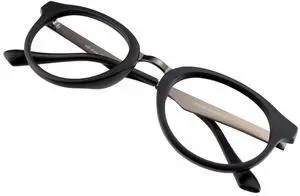 VisionGlobal Blue Light Blocking Glasses Women/Men Computer Reading Glasses Oval Frame(Black, 0.50 Magnification)