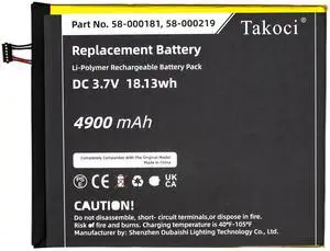 TAWUZUOR Replacement Battery Compatible with Fire-HD8 8th SX034QT 26S10140 L5S83A SX0340T 58-000181 MC-31A0B8 58-000219 3.7V 4900mAh