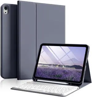 SZPSGC for iPad (A16) 11th/10th Generation Case with Keyboard, 11 Inch/10.9 Inch iPad (2025/2022), Detachable Wireless Bluetooth Keyboard, Stand Folio Cover with Pencil Holder, Purple