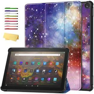 UUcovers Case for All-New Kindle Fire HD 10 Tablet (only 13th Generation, 2023 Release) 10.1 inch Trifold Lightweight Stand Hard Shell Cover with Auto Wake/Sleep for Fire HD 10 2023, Colorful Galaxy